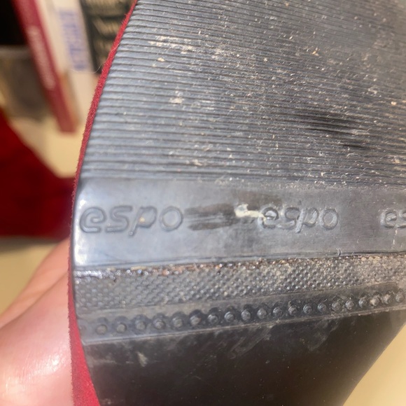 Women Vintage boots heels booties 80s Red tiger stripe suede bootie punk espo 37 - Picture 14 of 14